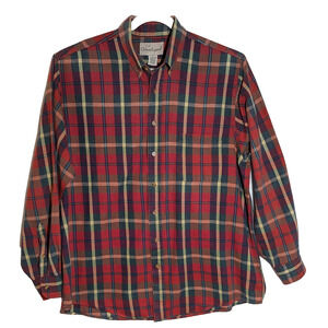 Vintage Great Land Flannel Shirt Men Size XLT Red Plaid Long Sleeve